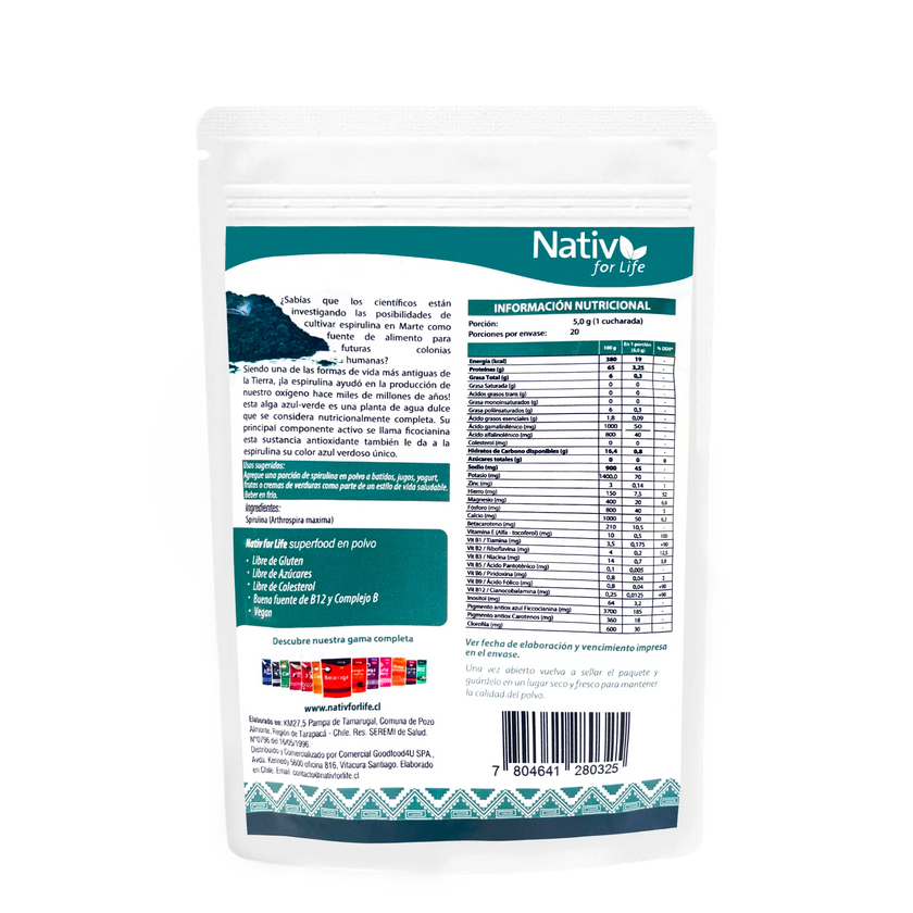 Espirulina polvo liofilizado - Nativ For Life