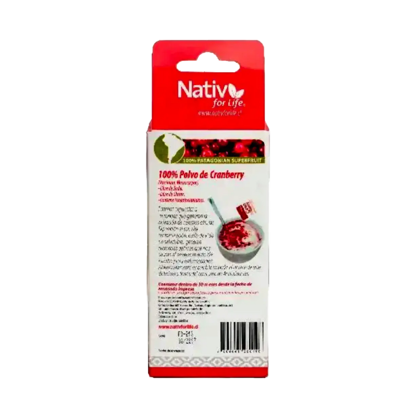Cranberry Sachet polvo liofilizado - Nativ For Life