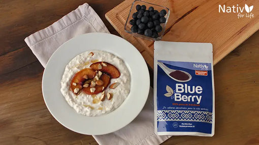 Porridge-de-Cacao-Blueberry-y-Almendras Nativ For Life