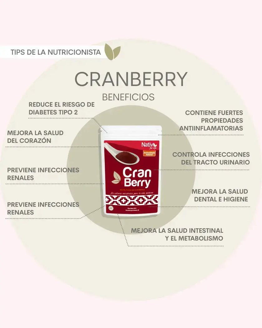 Dúo Cranberry Sachet polvo liofilizado Nativ For Life