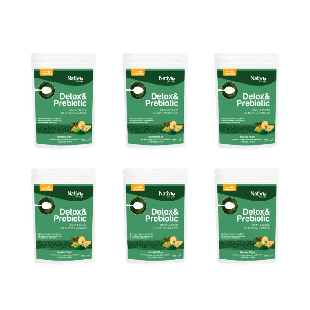 Pack 6 Detox + Prebióticos | Digestión y microbiota | 6x5
