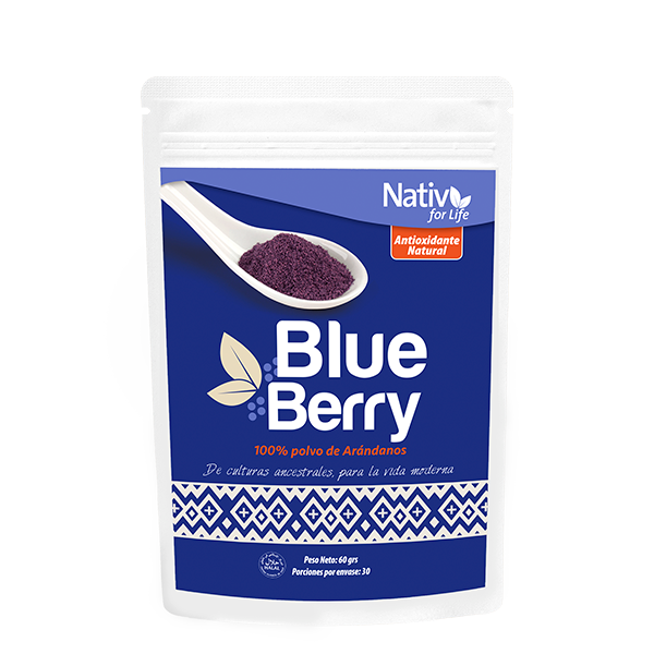 Blueberry Arándano polvo liofilizado sin gluten
