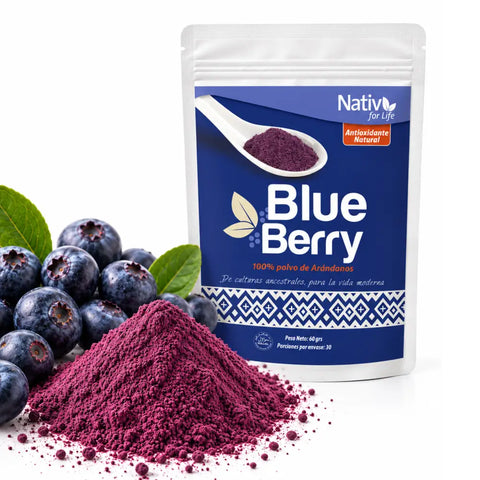 Arándano en polvo liofilizado 60 g | Nativ for Life - Doy Pack
