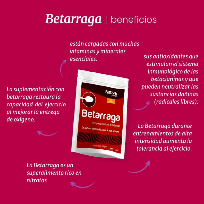 Betarraga polvo liofilizado - Nativ For Life