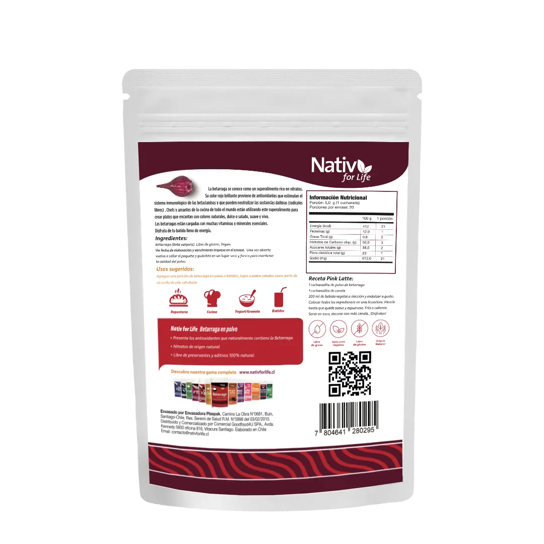 Betarraga polvo liofilizado - Nativ For Life