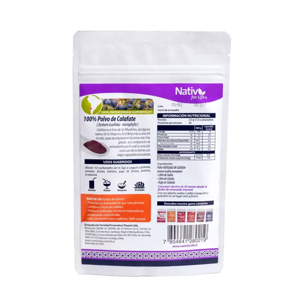 Calafate polvo liofilizado - Nativ For Life