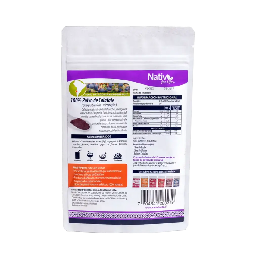 Calafate polvo liofilizado - Nativ For Life