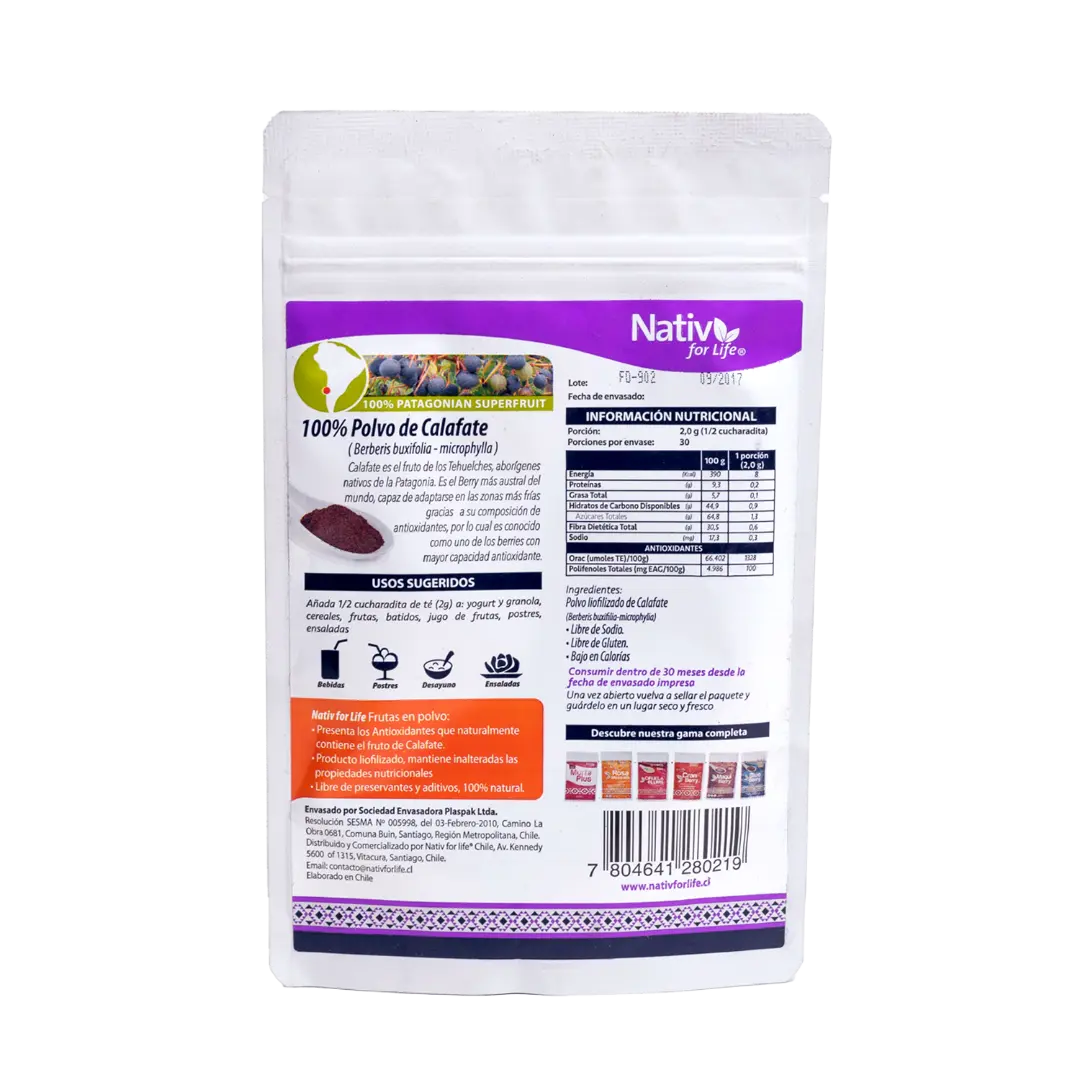 Calafate polvo liofilizado - Nativ For Life
