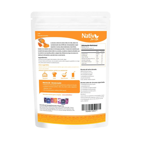 Cúrcuma en polvo con curcuminoides naturales Nativ for Life