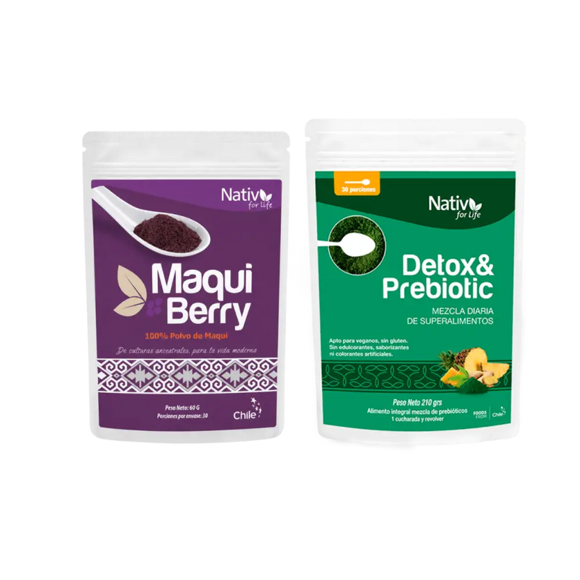Dúo Balance | Maqui Berry Liofilizado + Detox + Prebióticos | Antioxidantes y digestión - Doy Pack