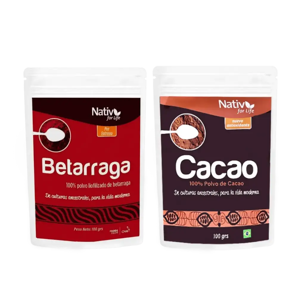 Dúo Energía | Betarraga + Cacao | Preentreno y bienestar