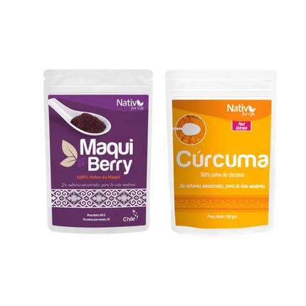 Dúo Bienestar | Maqui Berry Liofilizado + Cúrcuma | Antioxidantes y recuperación - Doy Pack