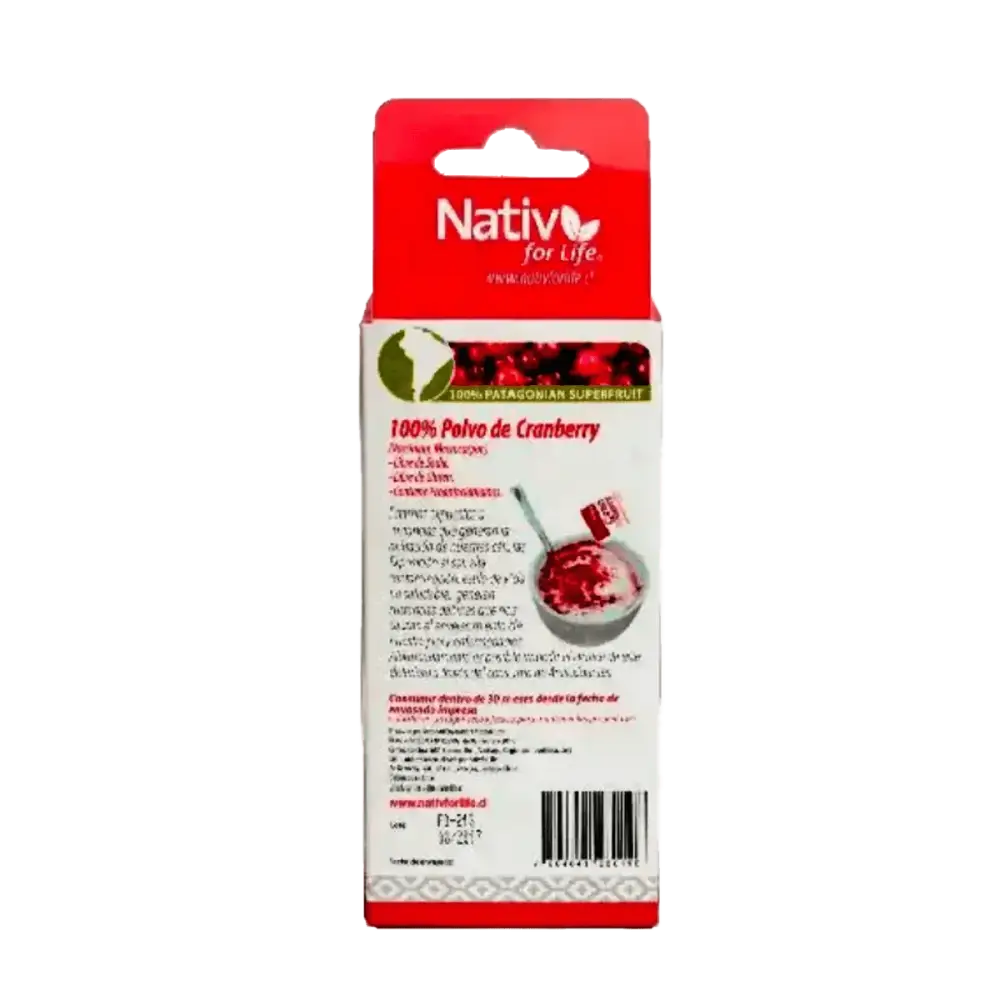 Cranberry Sachet polvo liofilizado - Nativ For Life
