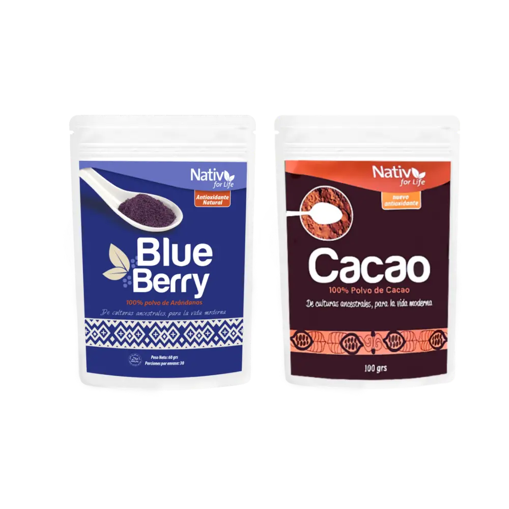 Dúo Enfoque y Bienestar | Cacao + Arándano - Doy Pack