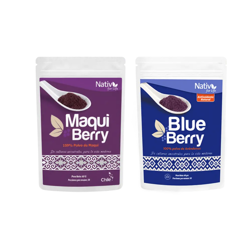 Dúo Maqui Berry Liofilizado + Arándano | Antioxidantes y memoria - Pack