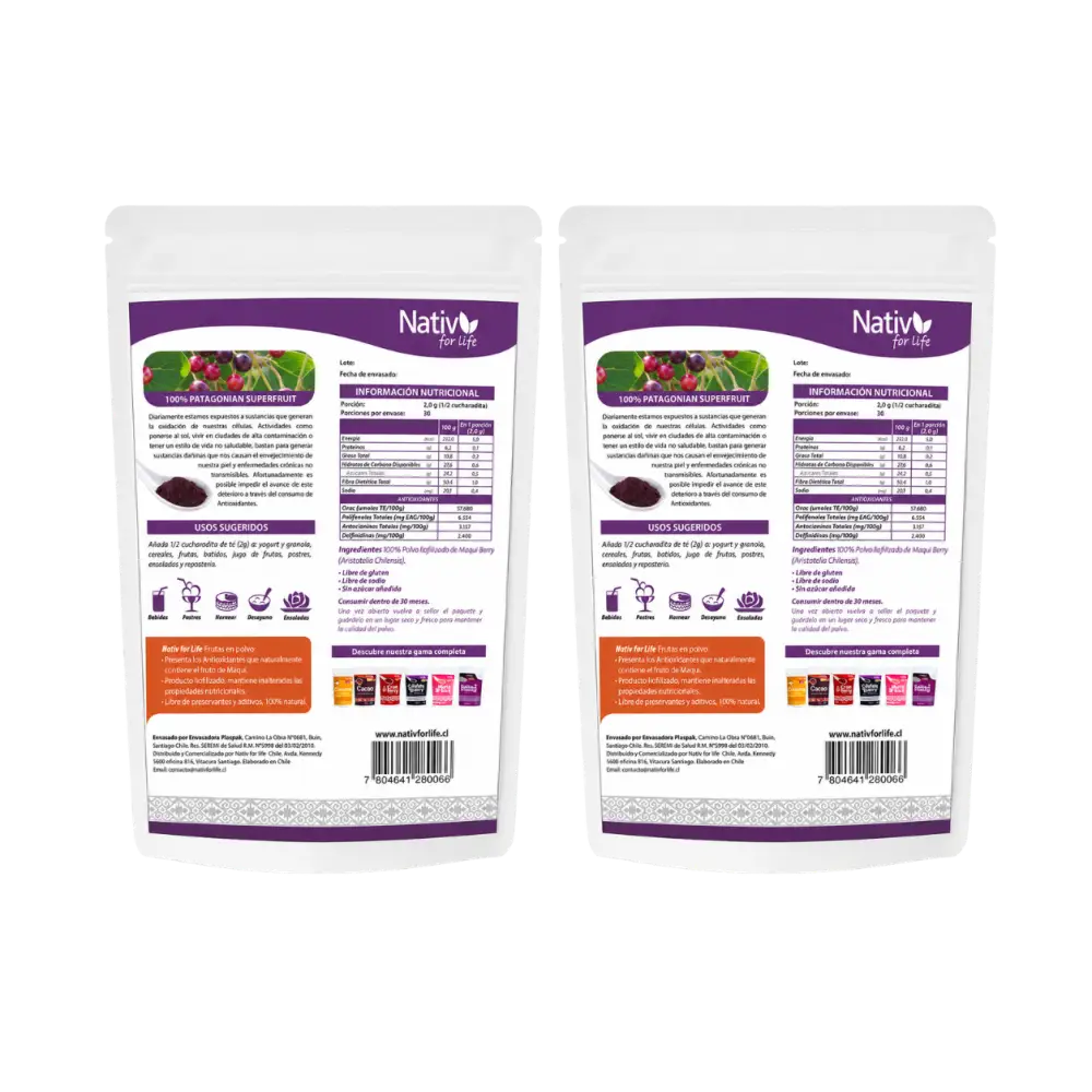 Dúo Maqui Berry Liofilizado | Potencia antioxidante - Doy Pack