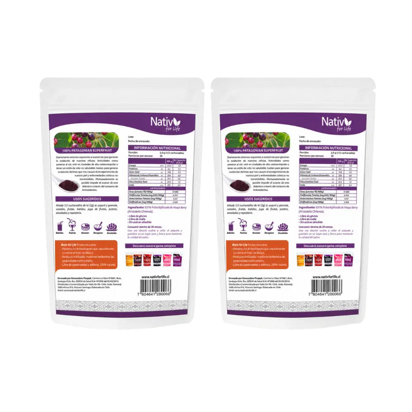 Dúo Maqui Berry Liofilizado | Potencia antioxidante - Doy Pack