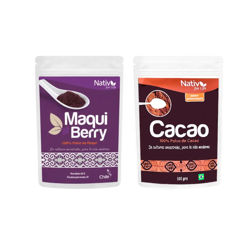 Dúo Vitalidad | Maqui Berry Liofilizado + Cacao | Antioxidantes y energía - Doy Pack