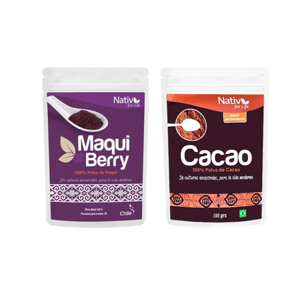 Dúo Vitalidad | Maqui Berry Liofilizado + Cacao | Antioxidantes y energía - Doy Pack