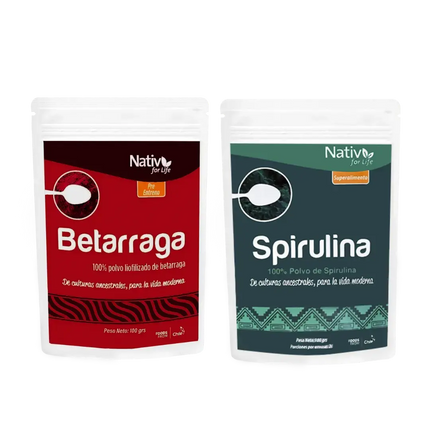 DÚO BETARRAGA + ESPIRULINA Nativ For Life