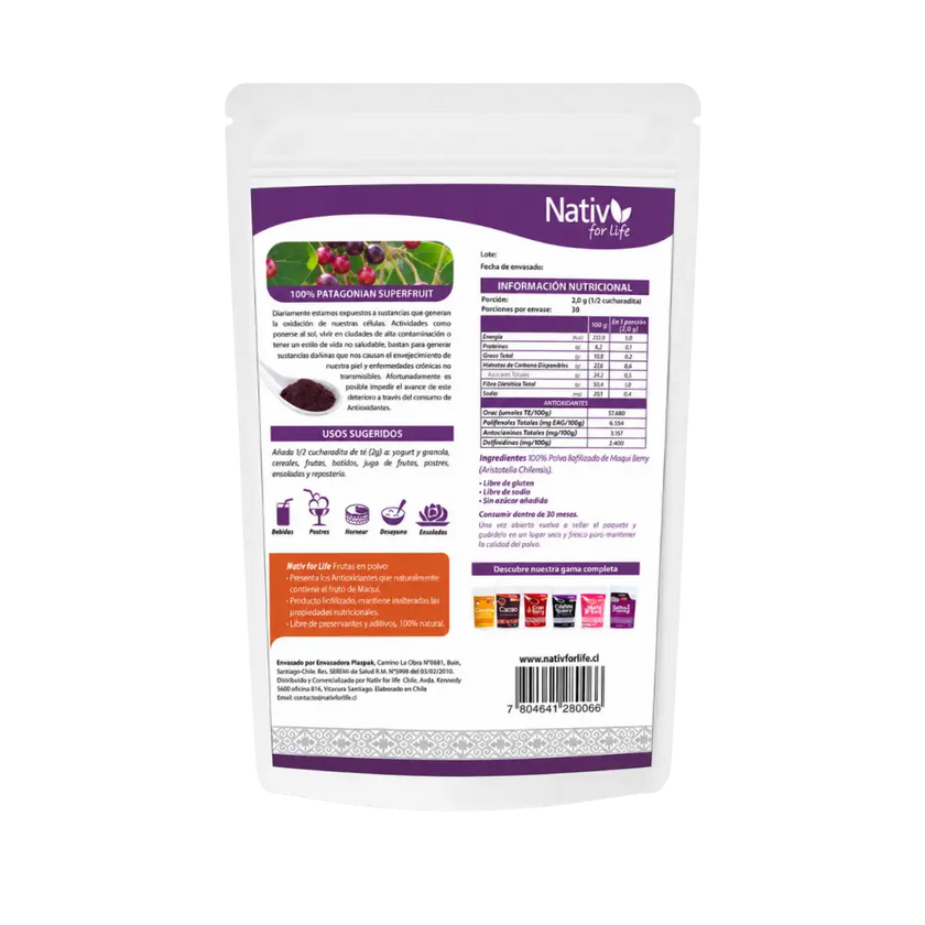 Maqui Berry Liofilizado en polvo | Potencia antioxidante - Doy Pack