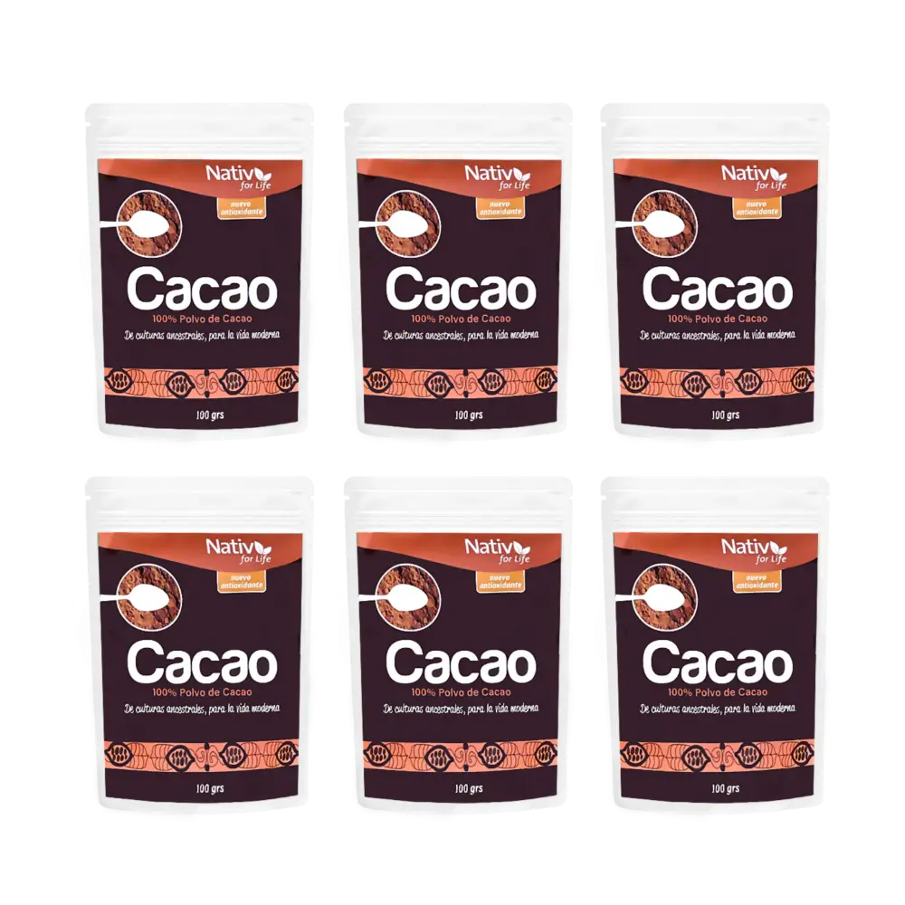 Pack 6 Cacao 100% | Bienestar y energía - Doy Pack