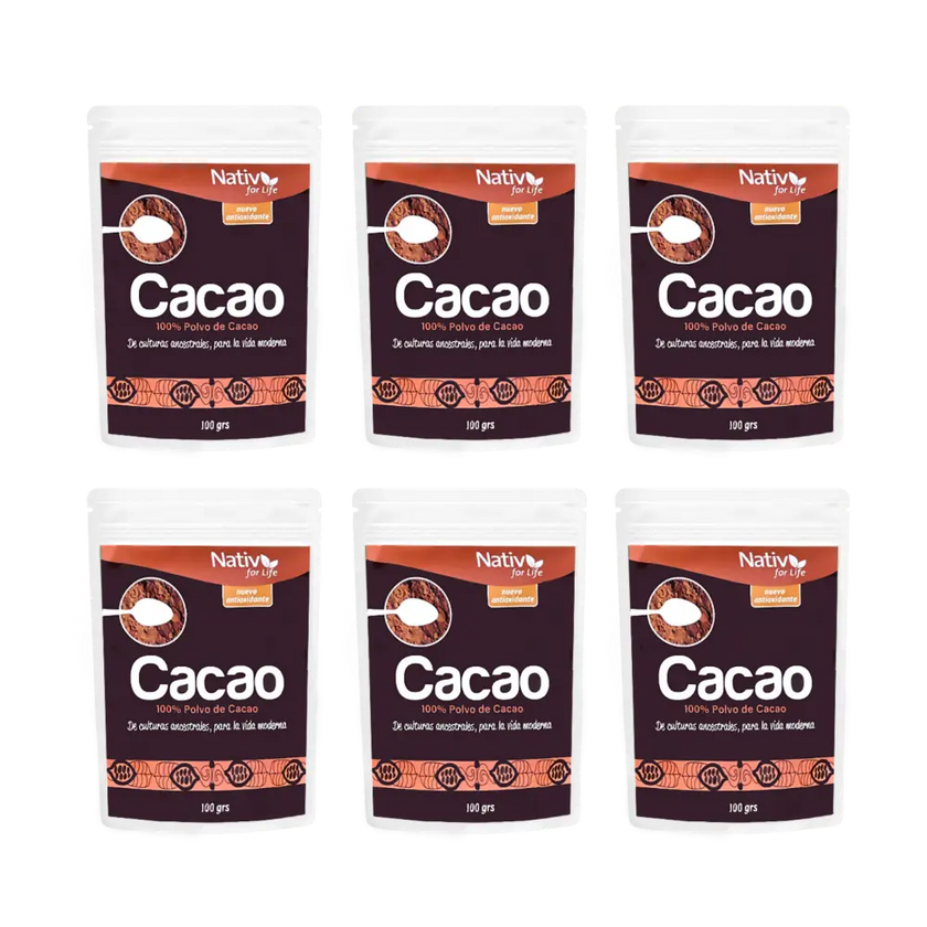 Pack 6 Cacao 100% | Bienestar y energía - Doy Pack