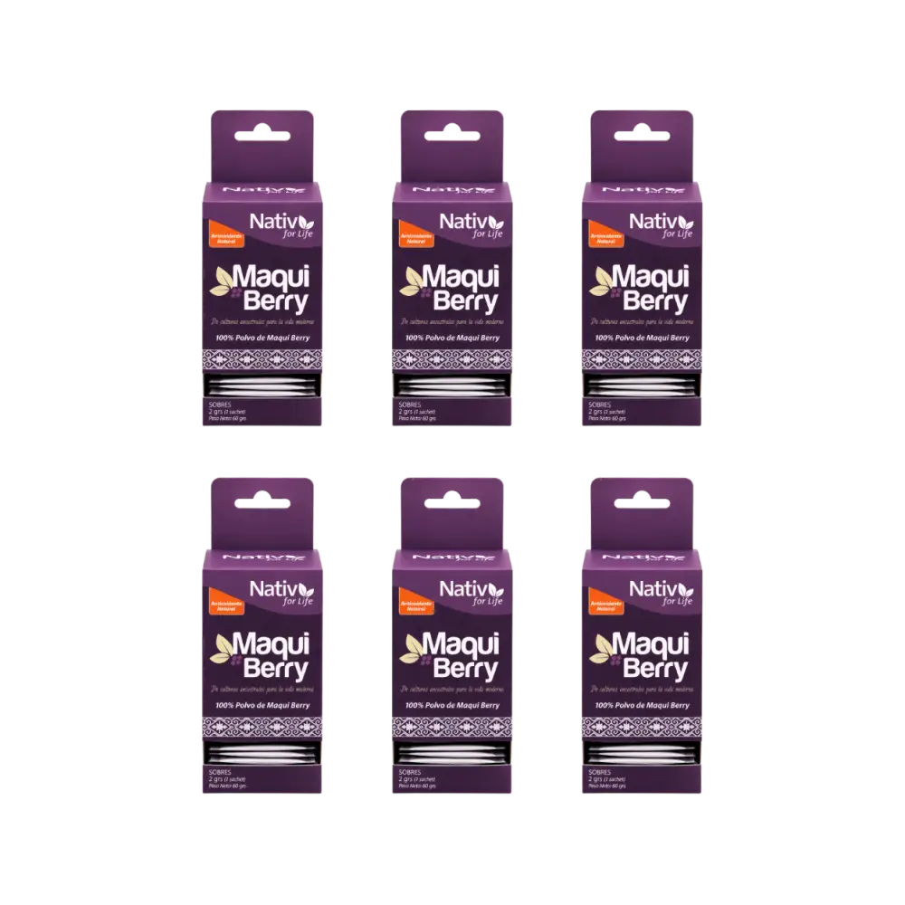 Pack 6 Maqui Berry Liofilizado Sachet | Potencia antioxidante | 6x5 - Caja Sachet 6 Und