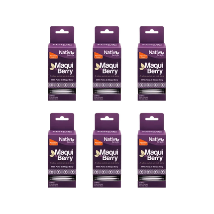 Pack 6 Maqui Berry Liofilizado Sachet | Potencia antioxidante | 6x5 - Caja Sachet 6 Und
