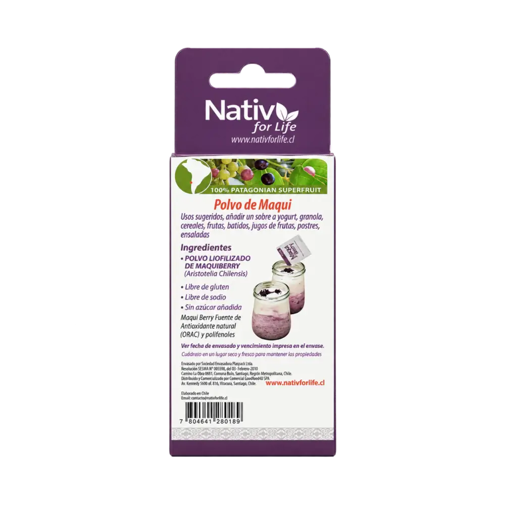 Pack 6 Maqui Berry Liofilizado Sachet | Potencia antioxidante | 6x5 - Caja Sachet 6 Und
